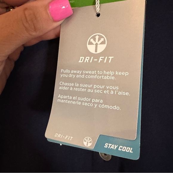 NWT Nike Dark Blue Women's 1/4 Button Down Collared  Short Sleeve Dri Fit Shirt - Picture 10 of 16